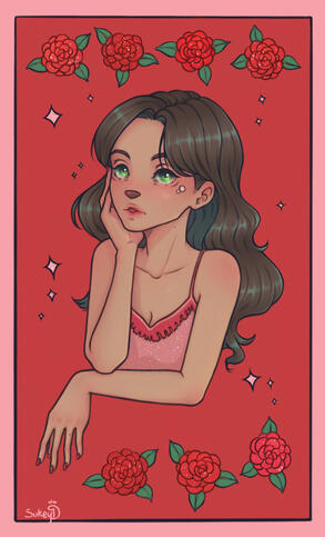 This is inspired by Beauty & Roses. An original character artwork. Created in 2022.
