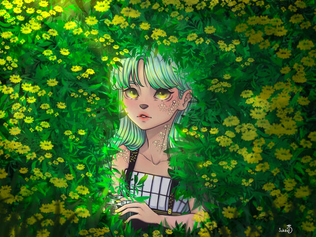 This is an original character artwork inspired by day landscape photographers. Created in 2021.