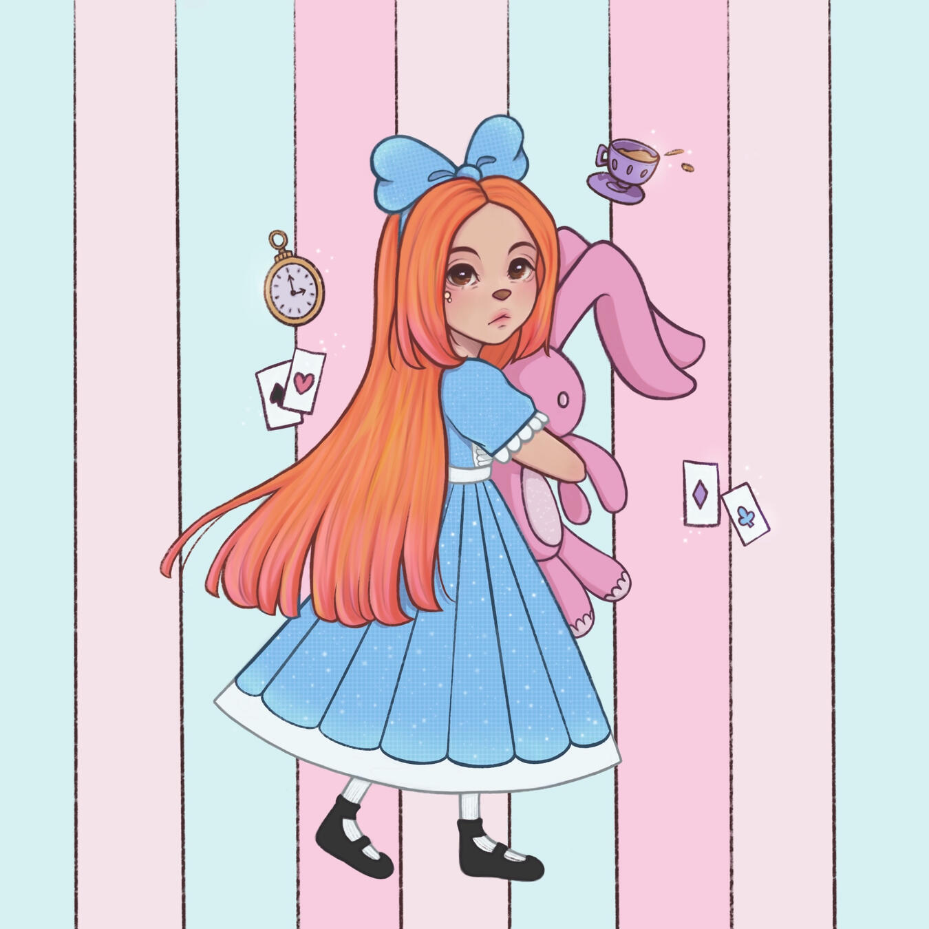 This is a fanart of Orihime in a wonderland themed. Created in 2021.
