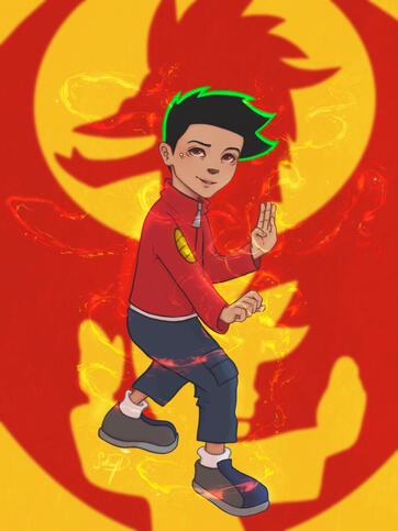 This is a Fanart of the american dragon from Disney. Created in 2021.